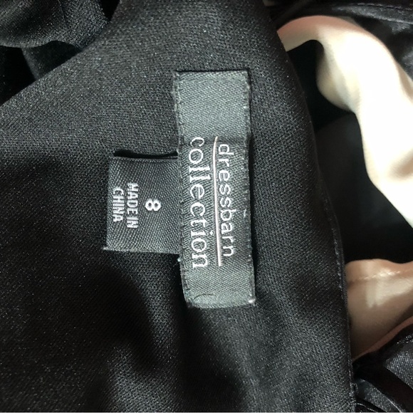 DressBarn Collections black cream Dress Ruffle woman size 8 sleek Date Back - Picture 8 of 9